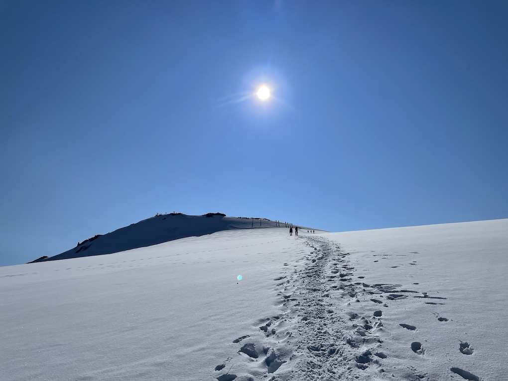 La salita all’Ortles presente tutte le caratteristiche delle vie importanti in alta quota senza mai diventare “estrema”. L’itinerario propone terreno esposto, passaggi su roccia e il magnifico ghiacciaio sommitale.